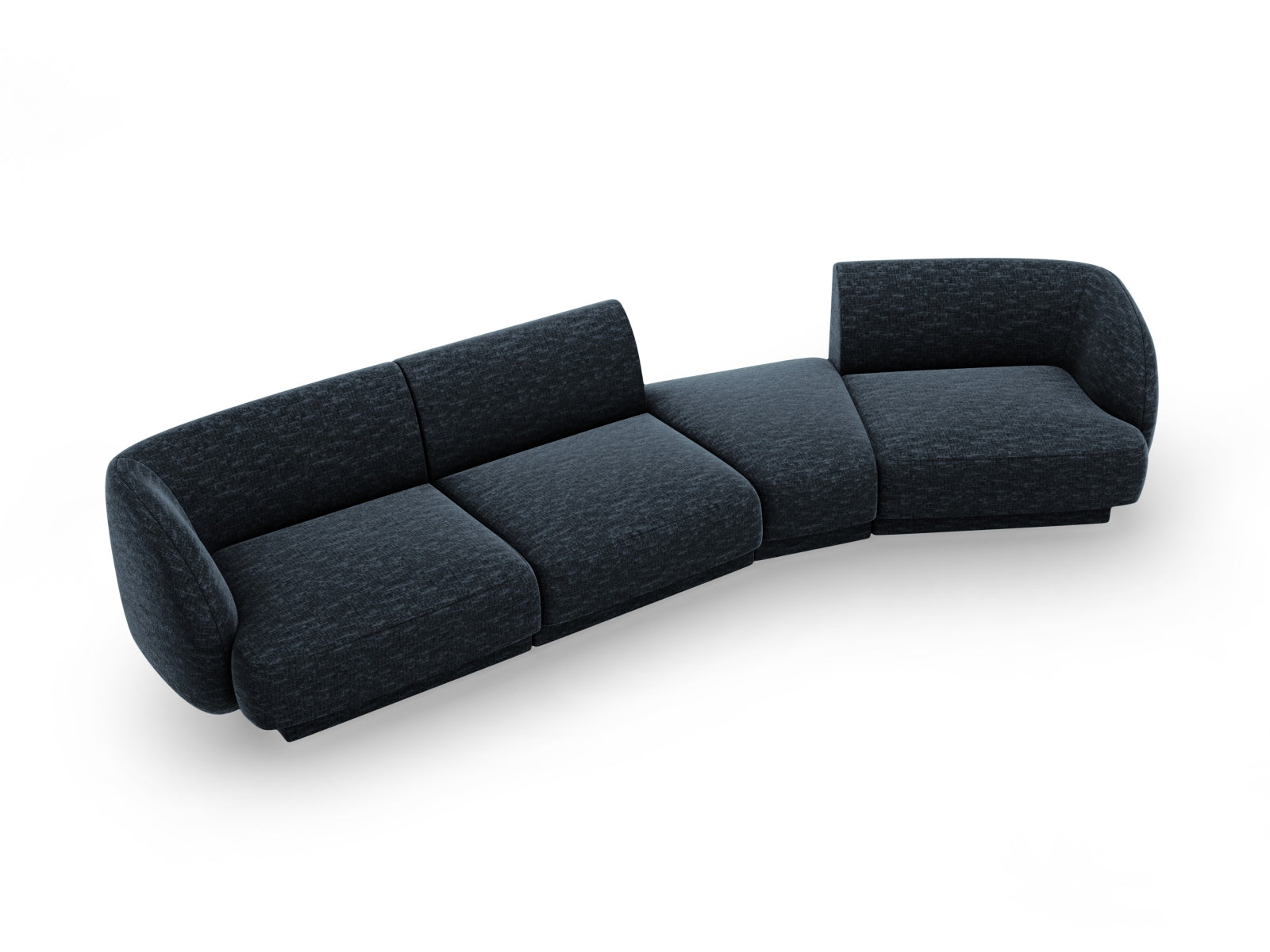 Erleben Sie das Miley Modulares Sofa rechts 4 Sitzer von Micadoni – ein elegantes, flexibles Möbelstück, das Komfort und Stil in Ihr Zuhause bringt.