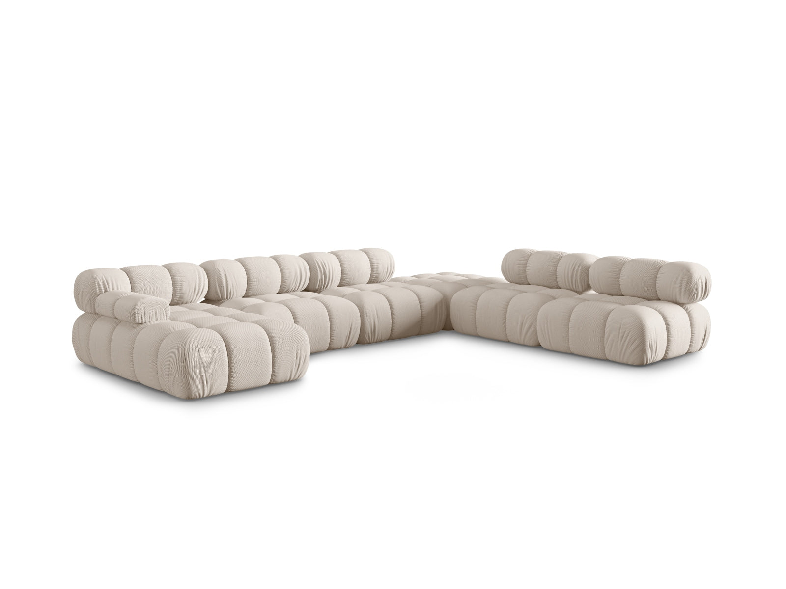 Entdecken Sie das stilvolle Bellis Ecksofa von Micadoni: 282 cm, 7-Sitzer, modulares Design für höchsten Komfort und individuelle Anpassung.