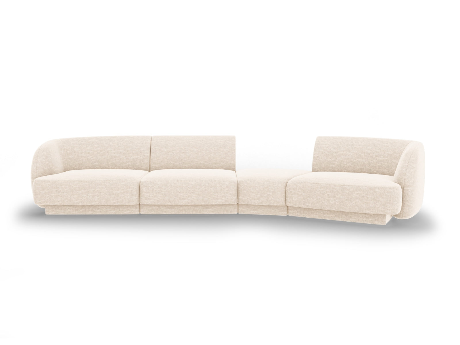 Erleben Sie das Miley Modulares Sofa rechts 4 Sitzer von Micadoni – ein elegantes, anpassbares Möbelstück für Komfort und Stil in jedem Raum.