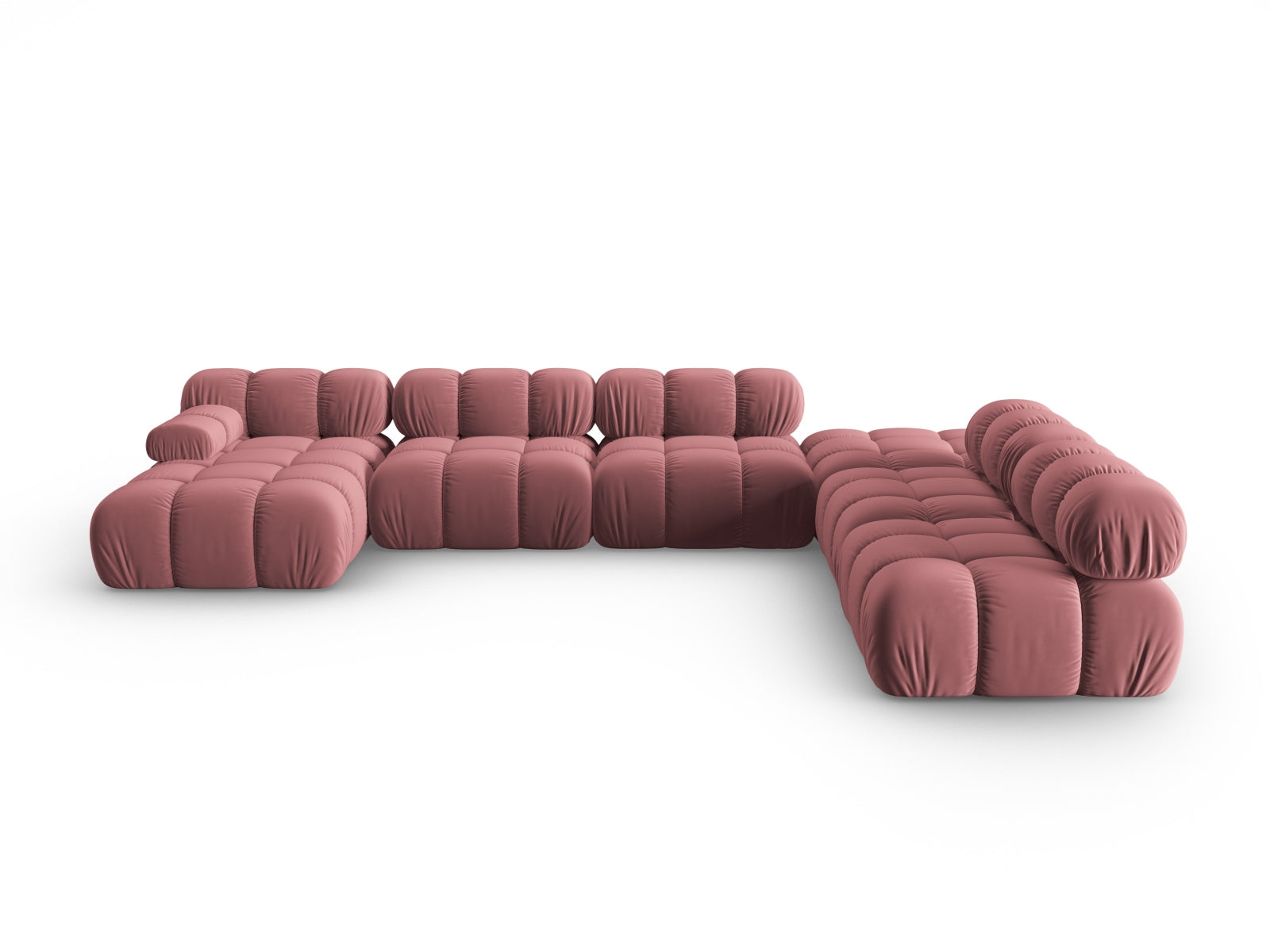 Bellis Velour modulares Panoramic Ecksofa rechts 7 Sitzer 282cm in Pink präsentiert im Onlineshop von KAQTU Design AG. Ecksofa rechts ist von Micadoni