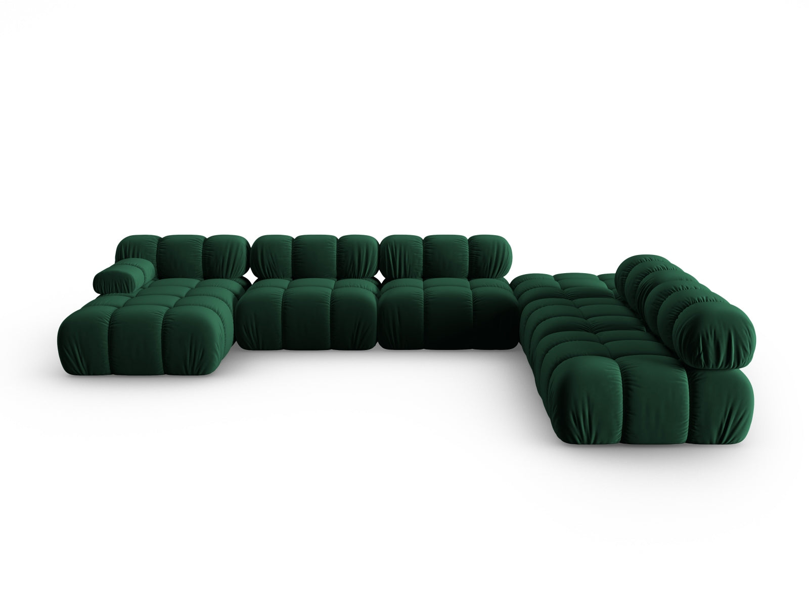 Bellis Velour modulares Panoramic Ecksofa rechts 7 Sitzer 282cm in Bottle Green präsentiert im Onlineshop von KAQTU Design AG. Ecksofa rechts ist von Micadoni