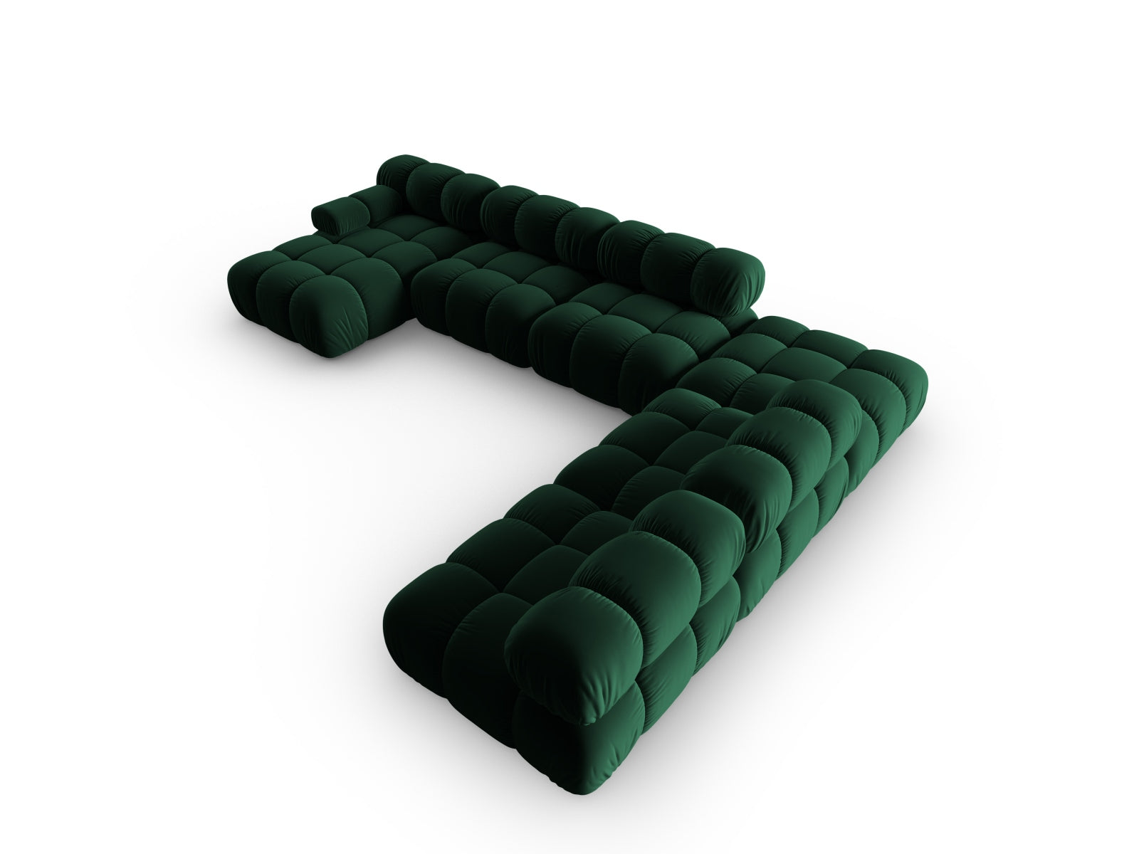 Entdecken Sie das Bellis Velour Ecksofa von Micadoni – ein modulares 7-Sitzer Sofa mit luxuriösem Design und praktischem Stauraum für Ihr Zuhause.