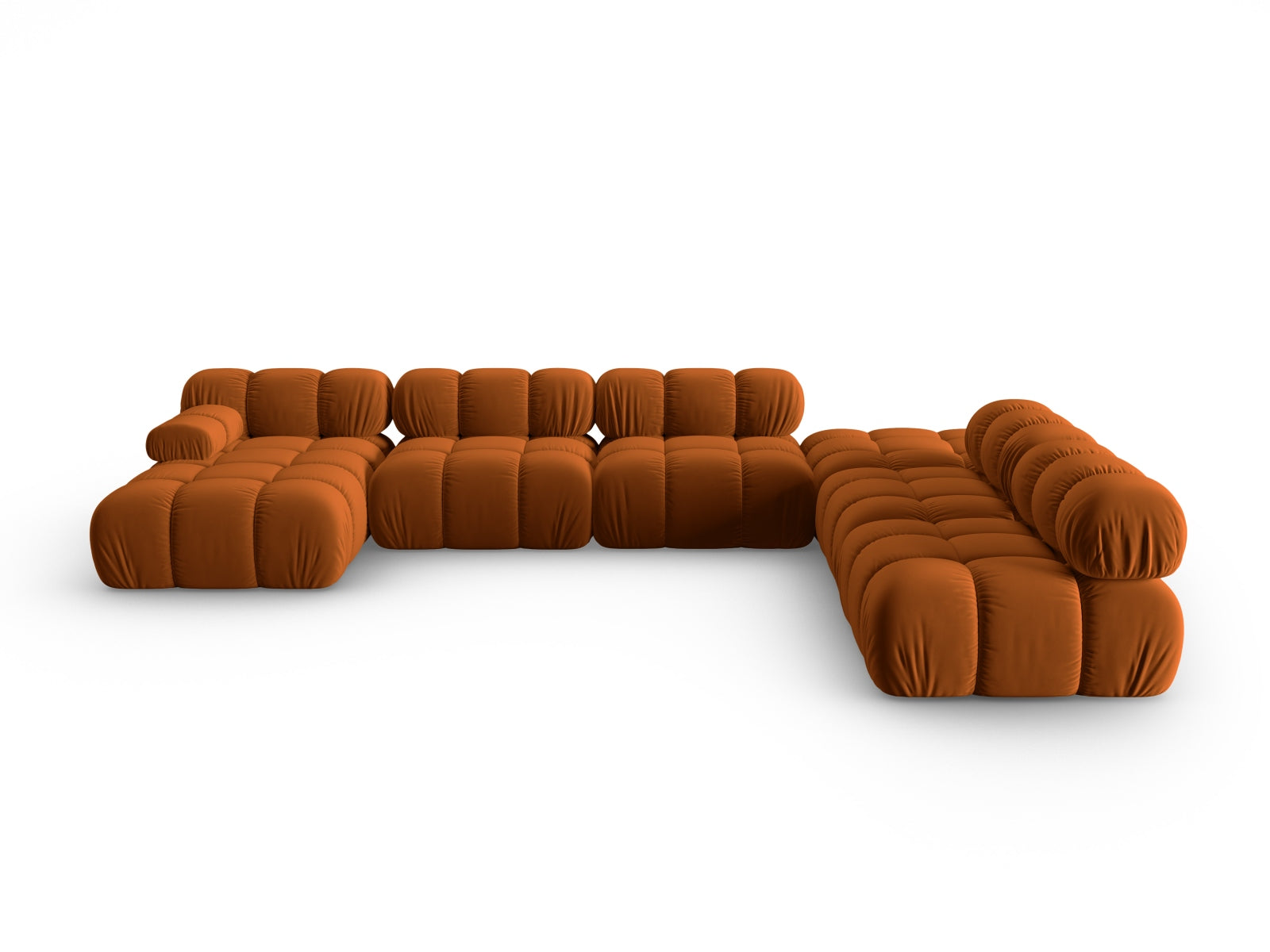 Bellis Velour modulares Panoramic Ecksofa rechts 7 Sitzer 282cm in Terracotta-Bluvel präsentiert im Onlineshop von KAQTU Design AG. Ecksofa rechts ist von Micadoni