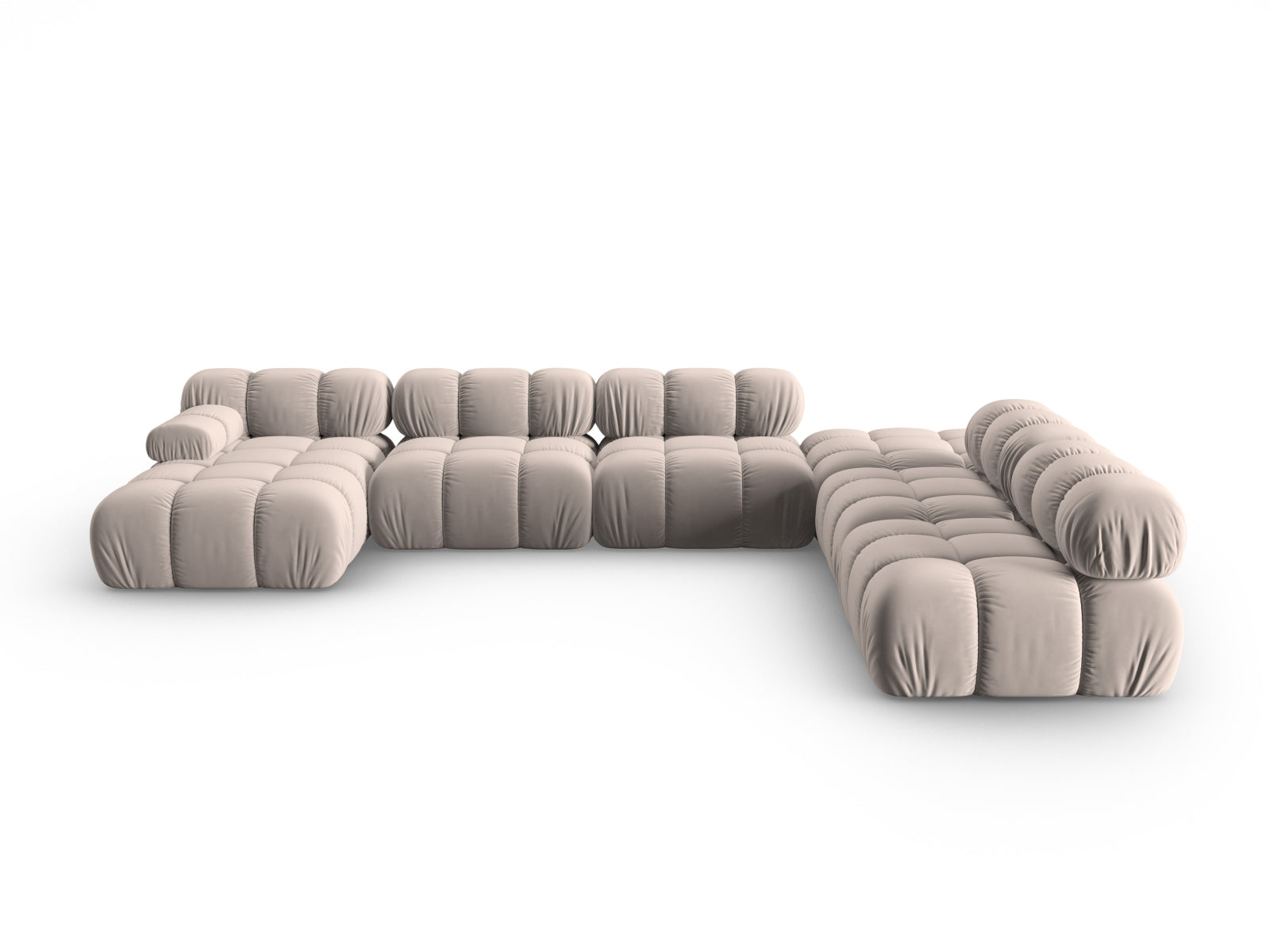 Bellis Velour modulares Panoramic Ecksofa rechts 7 Sitzer 282cm in Cappuccino-Bluvel präsentiert im Onlineshop von KAQTU Design AG. Ecksofa rechts ist von Micadoni
