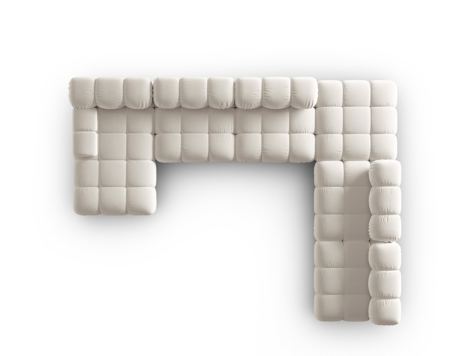 Entdecken Sie das Bellis Velour Ecksofa von Micadoni – ein luxuriöses 7-Sitzer Sofa mit modernem Design und praktischem Stauraum für Ihr Zuhause.