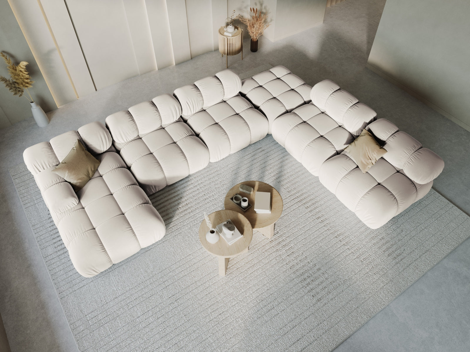 Entdecken Sie das stilvolle Bellis Velour Ecksofa von Micadoni – ein 7-Sitzer mit 282 cm, ideal für Komfort und Eleganz in Ihrem Wohnzimmer.