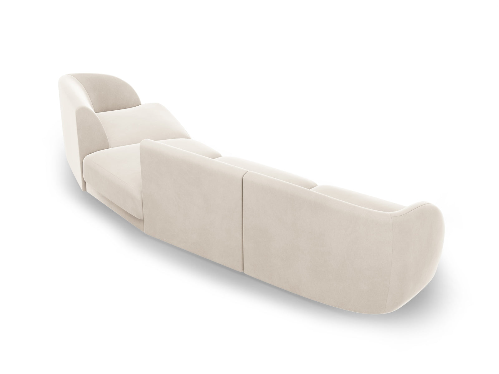 Entdecken Sie das Miley Velour Sofa rechts 4 Sitzer von Micadoni – ein stilvolles, modulares Möbelstück, das Eleganz und hohen Sitzkomfort vereint.