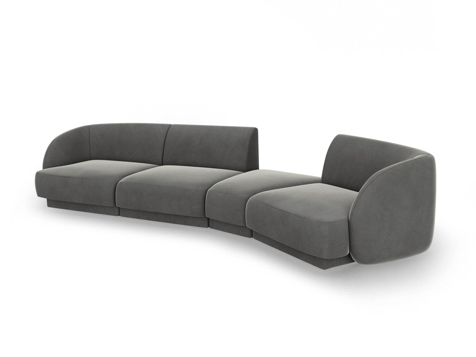 Erleben Sie das Miley Velour Sofa von Micadoni – ein elegantes, modulares 4-Sitzer Sofa, das Komfort und Stil in Ihr Zuhause bringt.