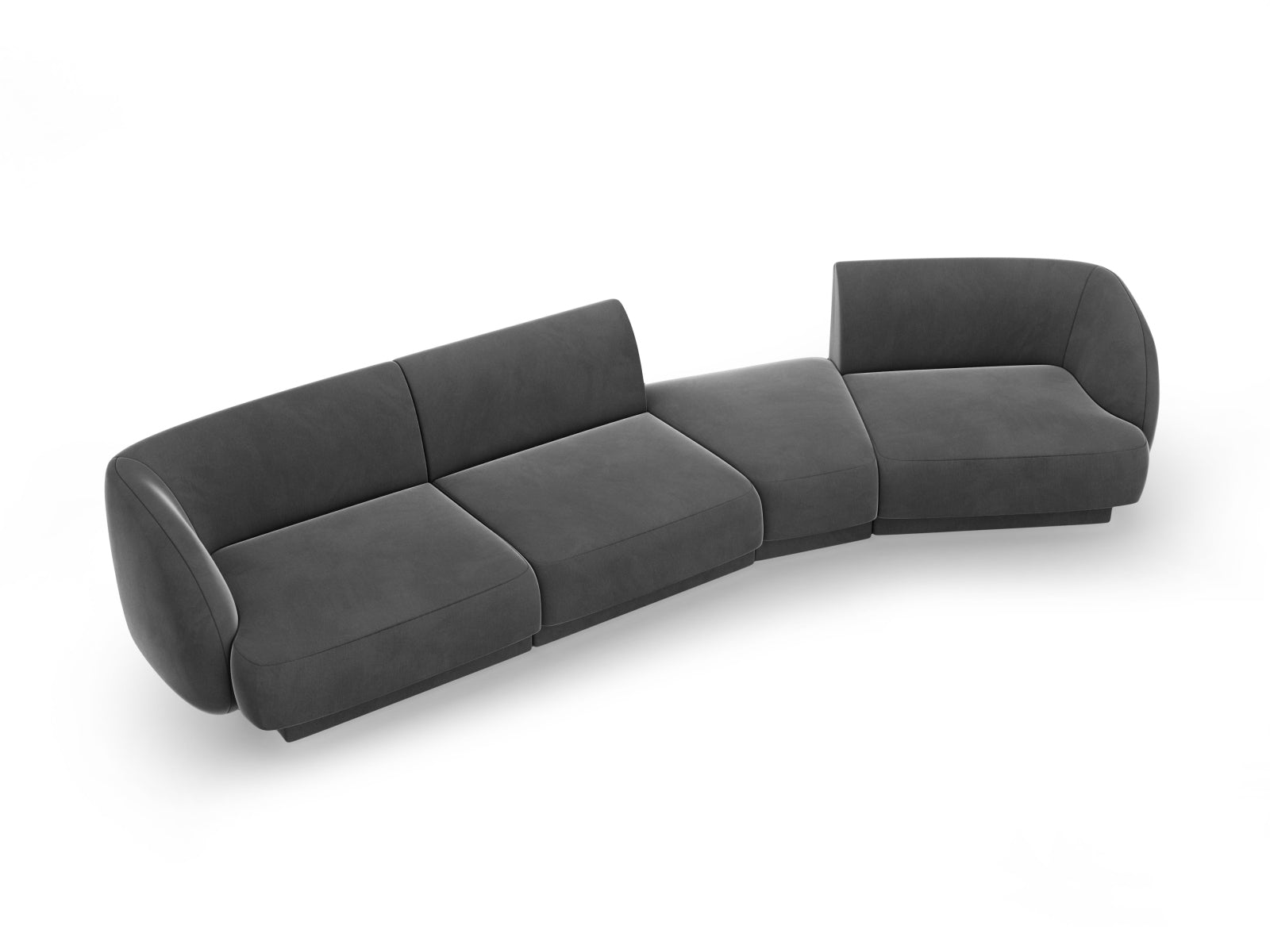 Entdecken Sie das Miley Velour Sofa von Micadoni – ein elegantes 4-Sitzer Sofa, das durch seine modulare Bauweise und luxuriösen Veloursstoff besticht.