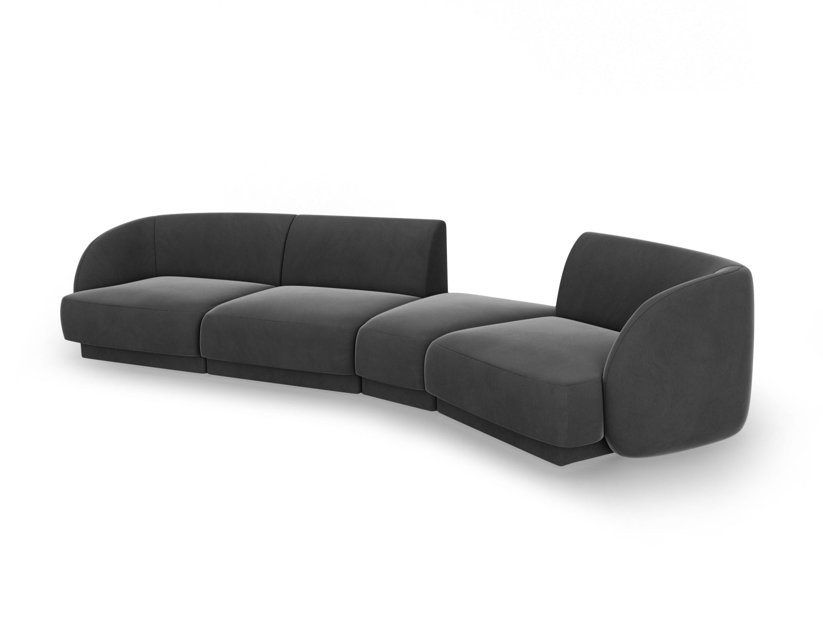Erleben Sie das Miley Velour Sofa von Micadoni – ein stilvolles 4-Sitzer Sofa, das Komfort und Flexibilität in Ihrem Wohnzimmer vereint.