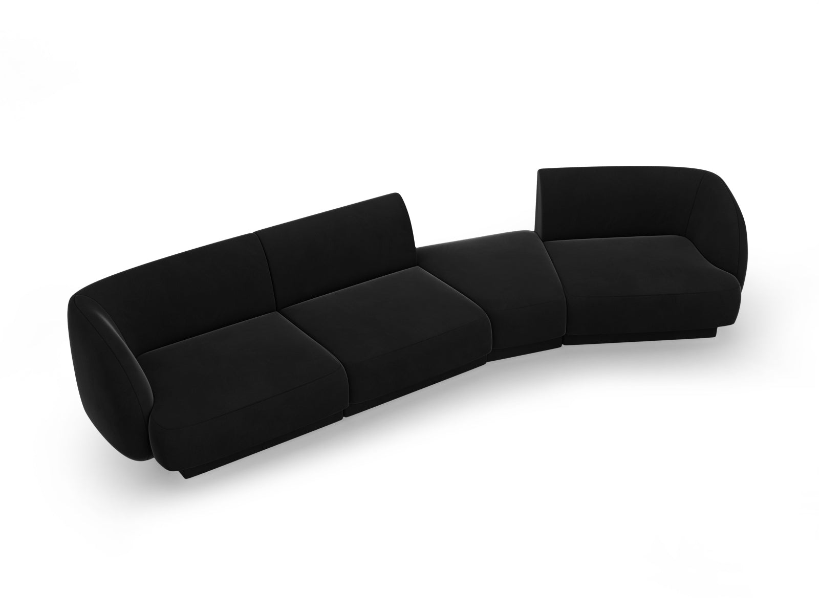 Entdecken Sie das Miley Velour Sofa rechts 4 Sitzer von Micadoni – ein stilvolles, modulares Sofa, das höchsten Komfort und zeitloses Design bietet.