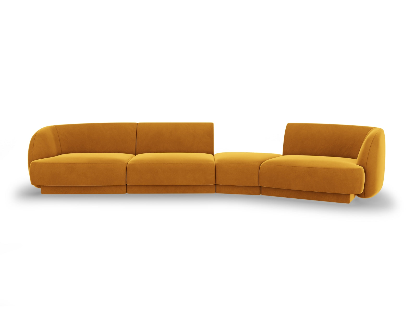 Erleben Sie das Miley Velour Sofa von Micadoni – ein modulares 4-Sitzer L-Sofa, das durch elegantes Design, hohen Komfort und individuelle Gestaltungsmöglichkeiten besticht.