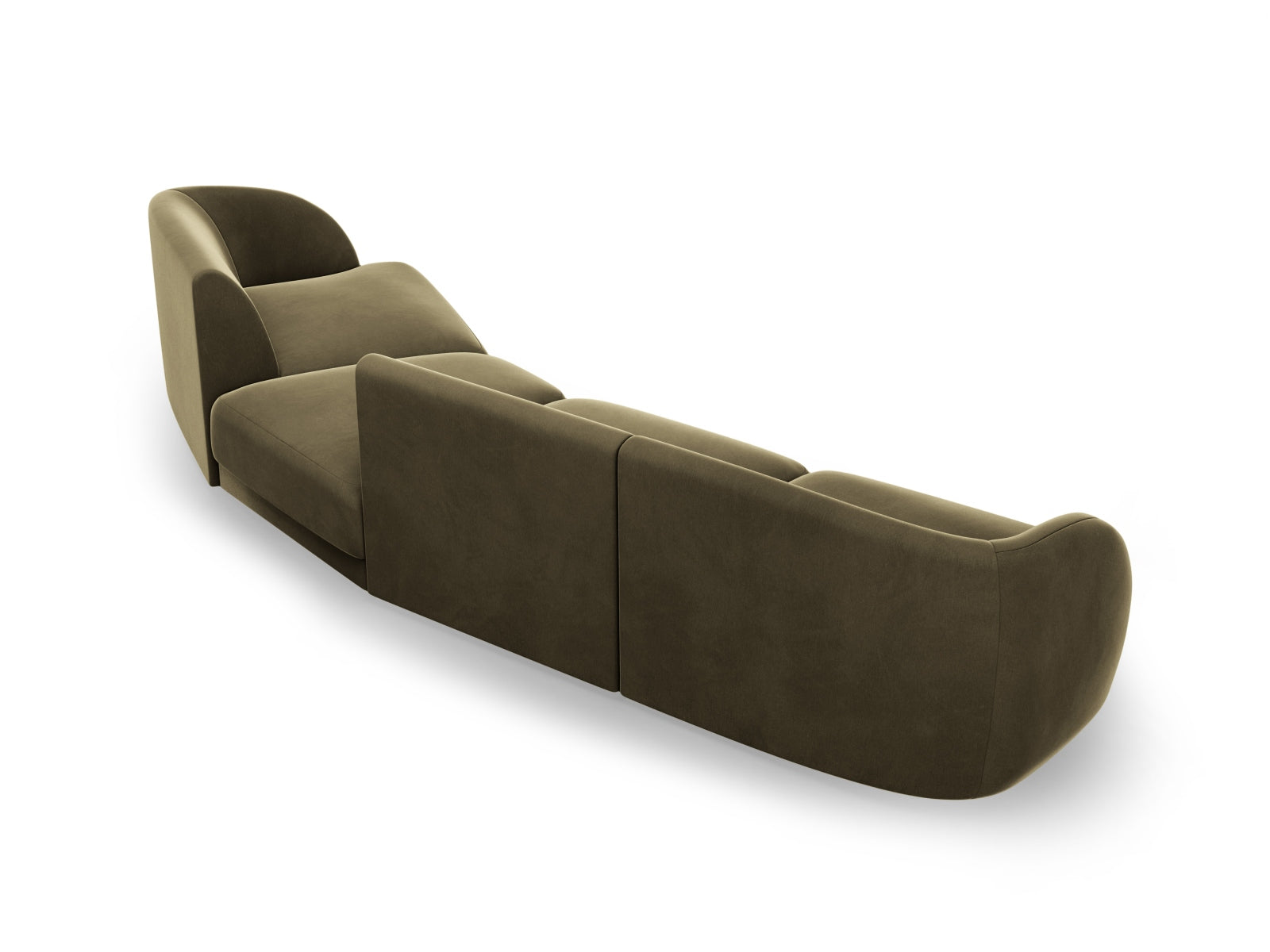 Entdecken Sie das Miley Velour Sofa rechts 4 Sitzer von Micadoni – ein stilvolles, modulares Möbelstück, das Eleganz und hohen Sitzkomfort vereint.