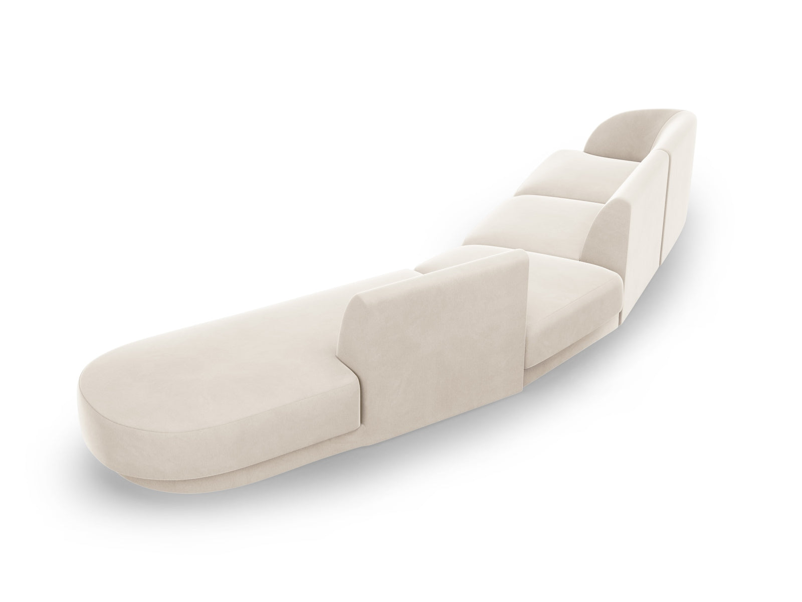 Entdecken Sie das Miley Velour Sofa von Micadoni: Ein stilvolles 5-Sitzer-Sofa mit modularer Flexibilität und hochwertigem Velour für höchsten Komfort.