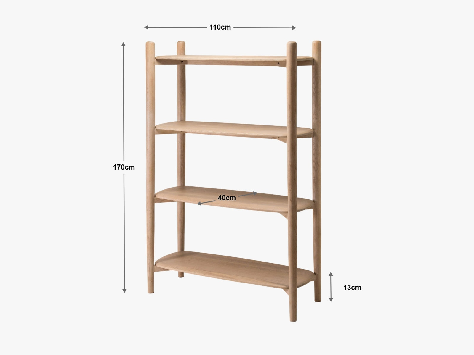 Bücherregal Aires, 110x40x170 in präsentiert im Onlineshop von KAQTU Design AG. Bücherregal ist von Micadoni