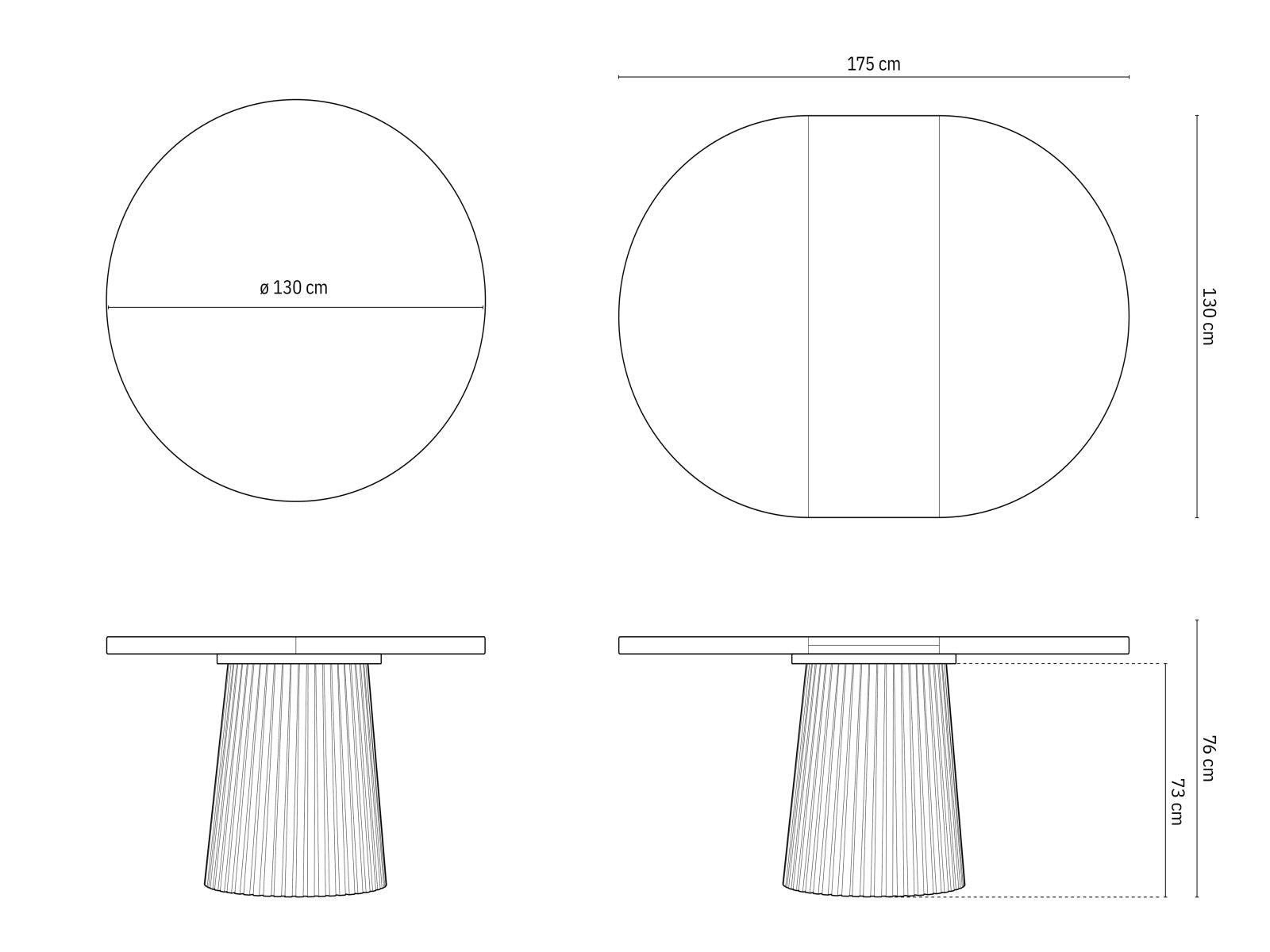 Esstisch Portmany 4 Plätze, 130x130 in präsentiert im Onlineshop von KAQTU Design AG. Esstisch ist von Micadoni