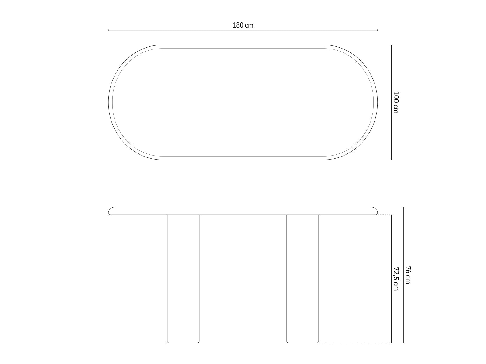 Esstisch Bufi 180x100 in präsentiert im Onlineshop von KAQTU Design AG. Esstisch ist von Micadoni