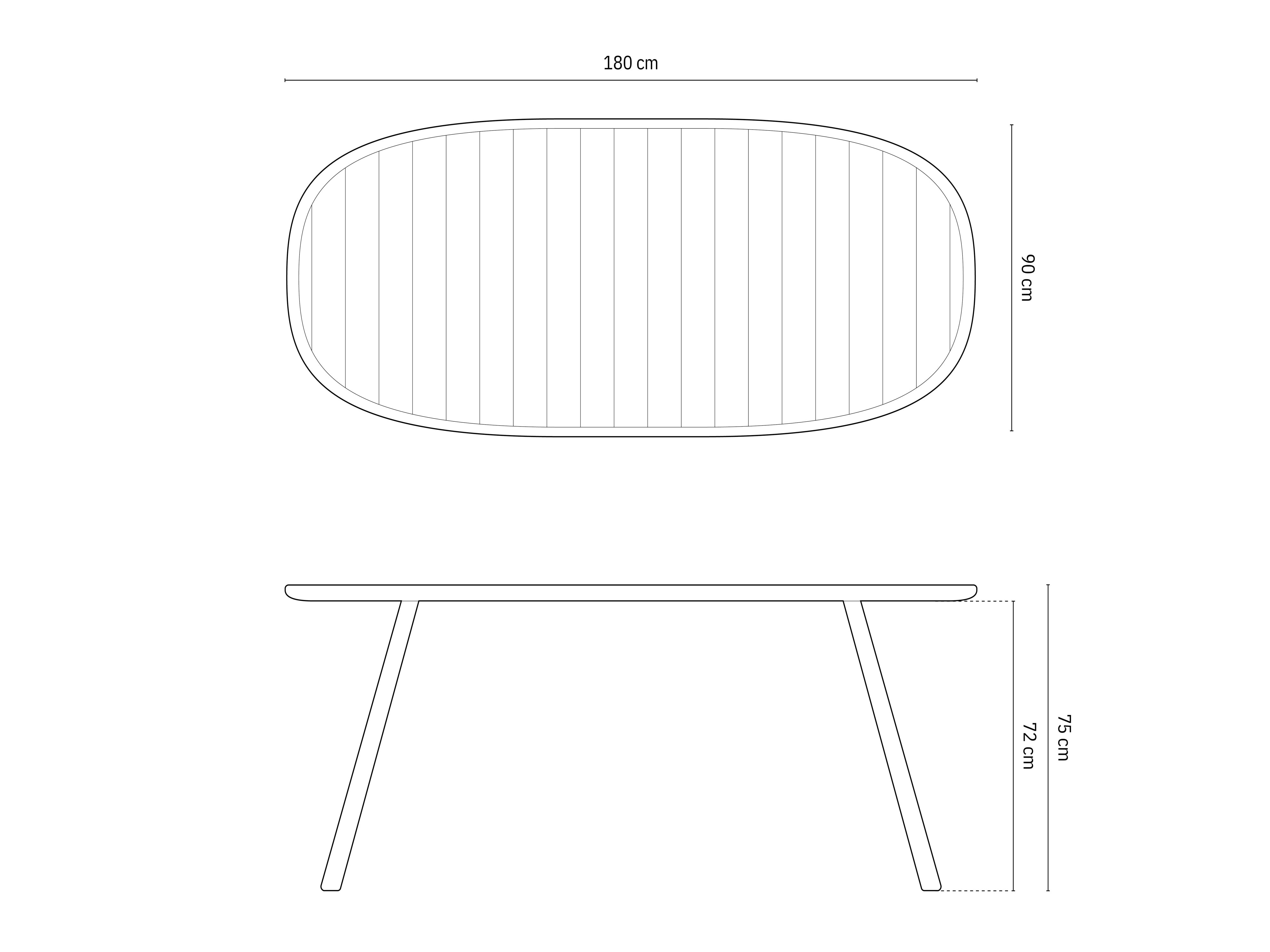 Outdoor-Tisch Niublau 6 Plätze, 180x90 in präsentiert im Onlineshop von KAQTU Design AG. Gartentisch ist von Micadoni