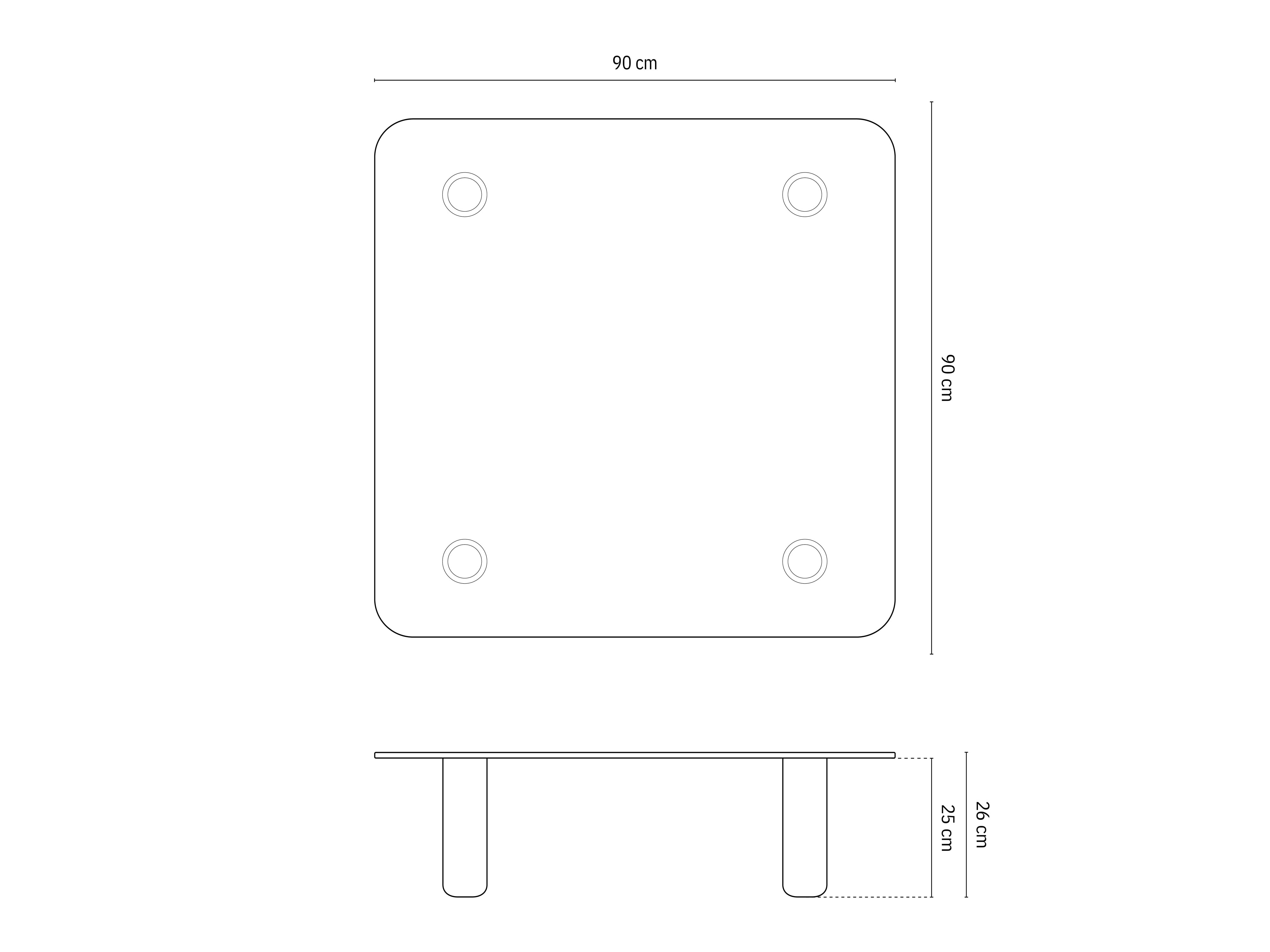 Kaffeetisch Moscarte Transparent, 90x90 in präsentiert im Onlineshop von KAQTU Design AG. Couchtisch ist von Micadoni