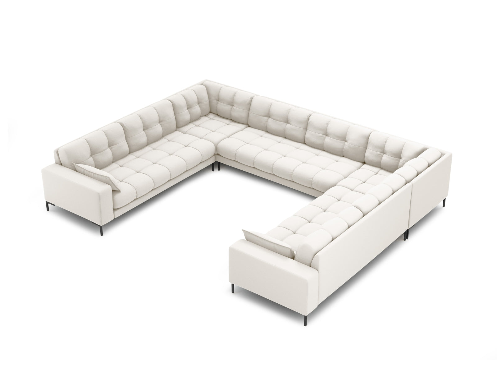 Mamaia Panoramic Sofa 9 Sitzer in Light Beige/Schwarz präsentiert im Onlineshop von KAQTU Design AG. 5er Sofa ist von Micadoni