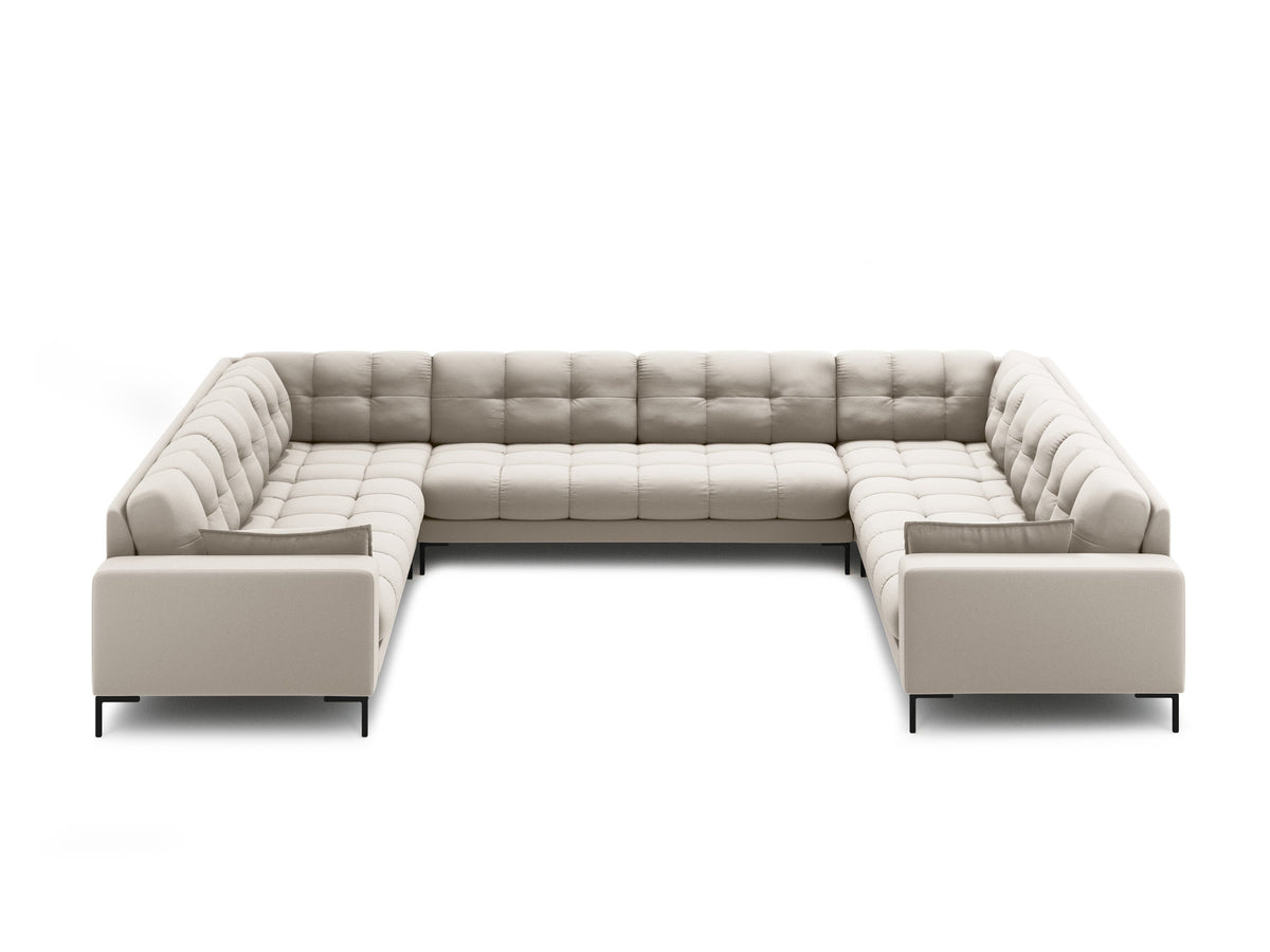 Mamaia Panoramic Sofa 9 Sitzer in Beige/Schwarz-Neve präsentiert im Onlineshop von KAQTU Design AG. Ecksofa ist von Micadoni