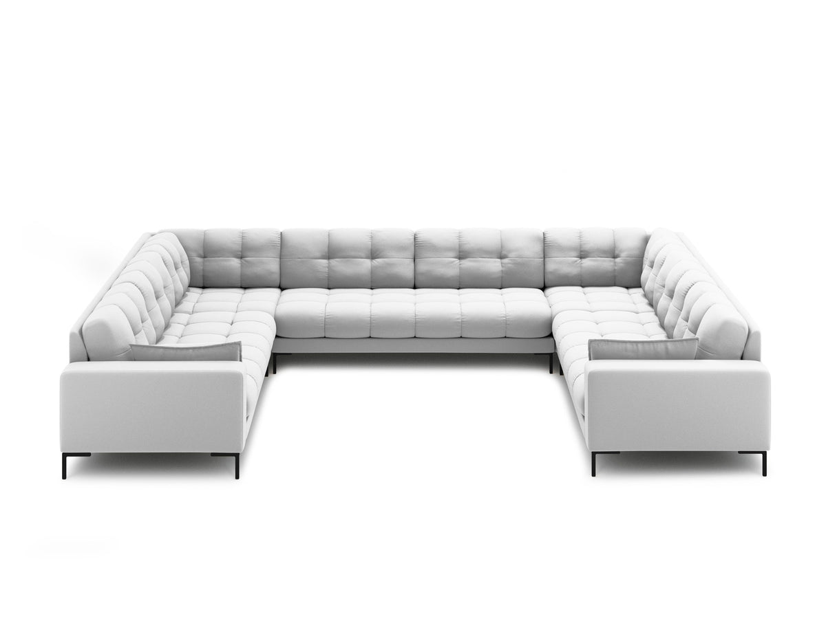 Mamaia Panoramic Sofa 9 Sitzer in Light Grey/Schwarz-Neve präsentiert im Onlineshop von KAQTU Design AG. Ecksofa ist von Micadoni