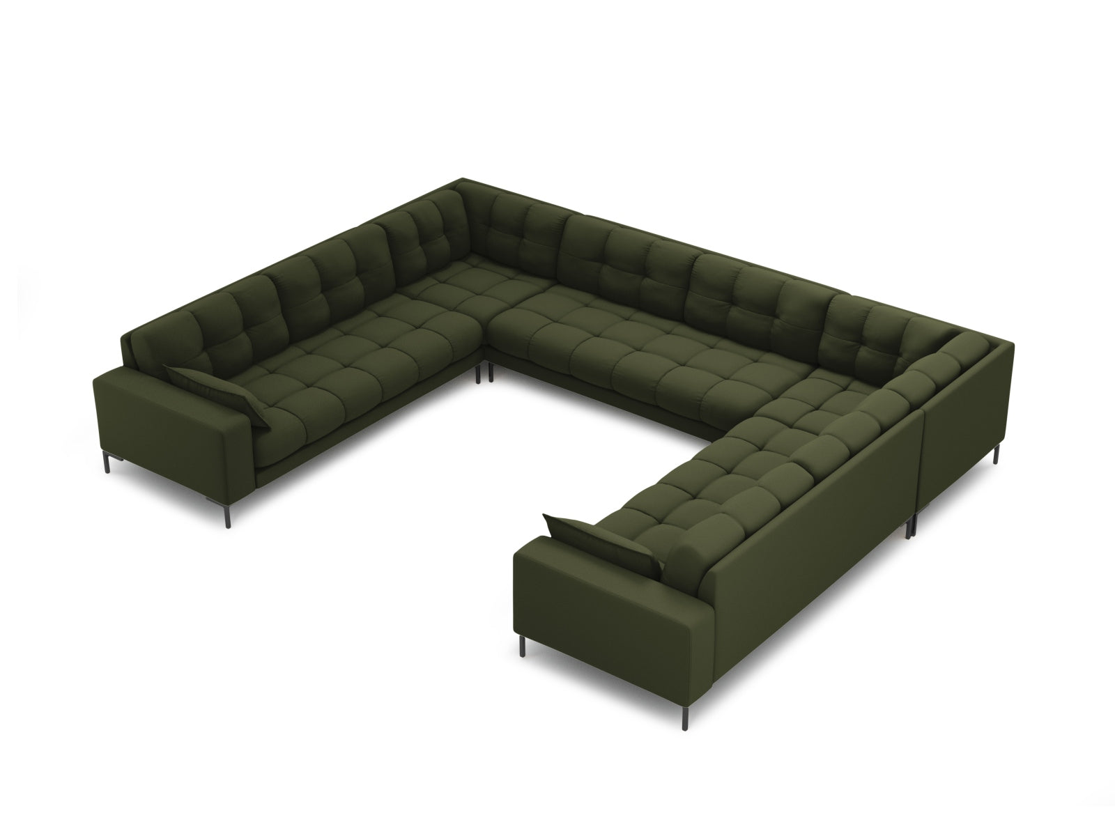 Mamaia Panoramic Sofa 9 Sitzer in Green/Schwarz präsentiert im Onlineshop von KAQTU Design AG. 5er Sofa ist von Micadoni