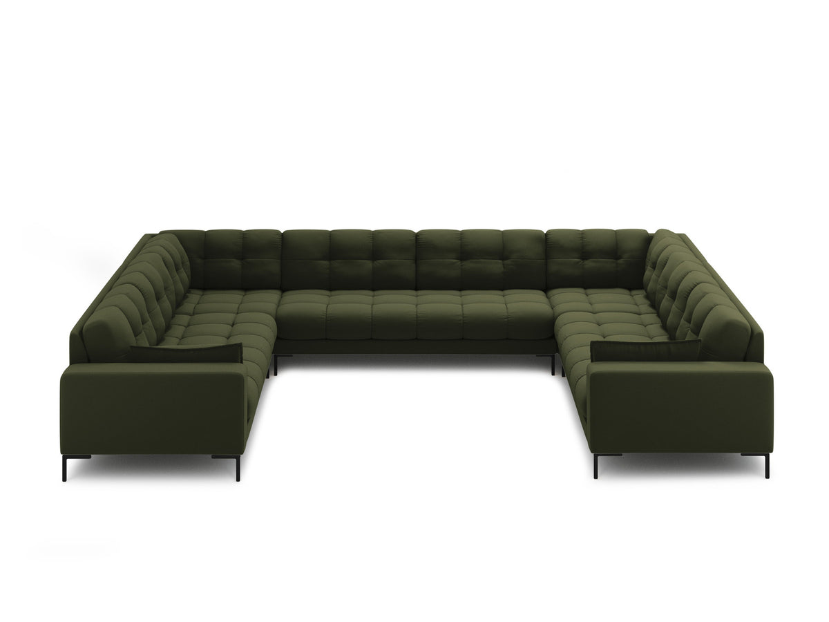 Mamaia Panoramic Sofa 9 Sitzer in Green/Schwarz-Neve präsentiert im Onlineshop von KAQTU Design AG. Ecksofa ist von Micadoni