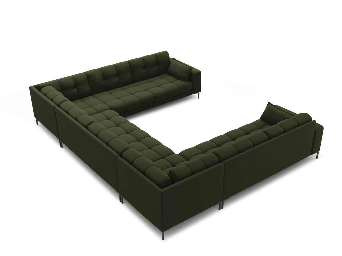 Mamaia Panoramic Sofa 9 Sitzer in Green/Schwarz-Neve präsentiert im Onlineshop von KAQTU Design AG. Ecksofa ist von Micadoni
