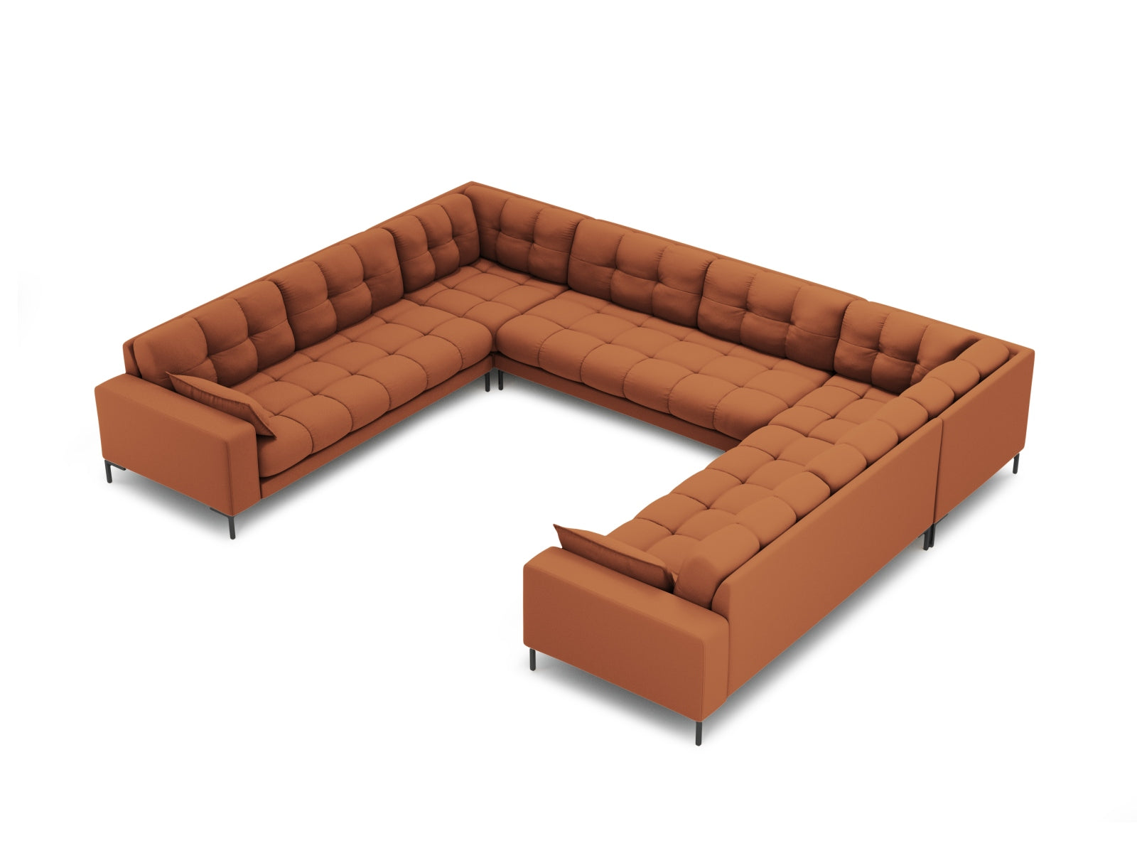 Mamaia Panoramic Sofa 9 Sitzer in Brick/Schwarz präsentiert im Onlineshop von KAQTU Design AG. 5er Sofa ist von Micadoni