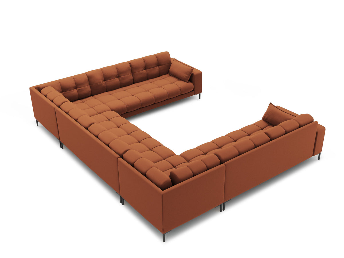 Mamaia Panoramic Sofa 9 Sitzer in Brick/Schwarz-Neve präsentiert im Onlineshop von KAQTU Design AG. Ecksofa ist von Micadoni