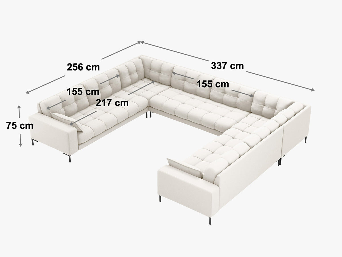 Mamaia Panoramic Sofa 9 Sitzer in Brick/Schwarz-Neve präsentiert im Onlineshop von KAQTU Design AG. Ecksofa ist von Micadoni
