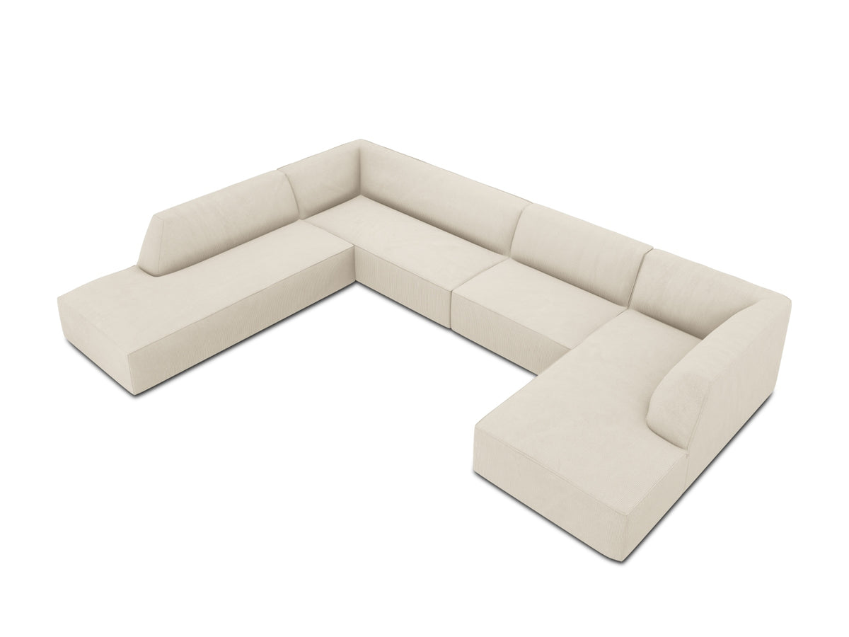 Ruby Panoramic Ecksofa links 7 Sitzer in Light Beige-Scala präsentiert im Onlineshop von KAQTU Design AG. Ecksofa links ist von Micadoni