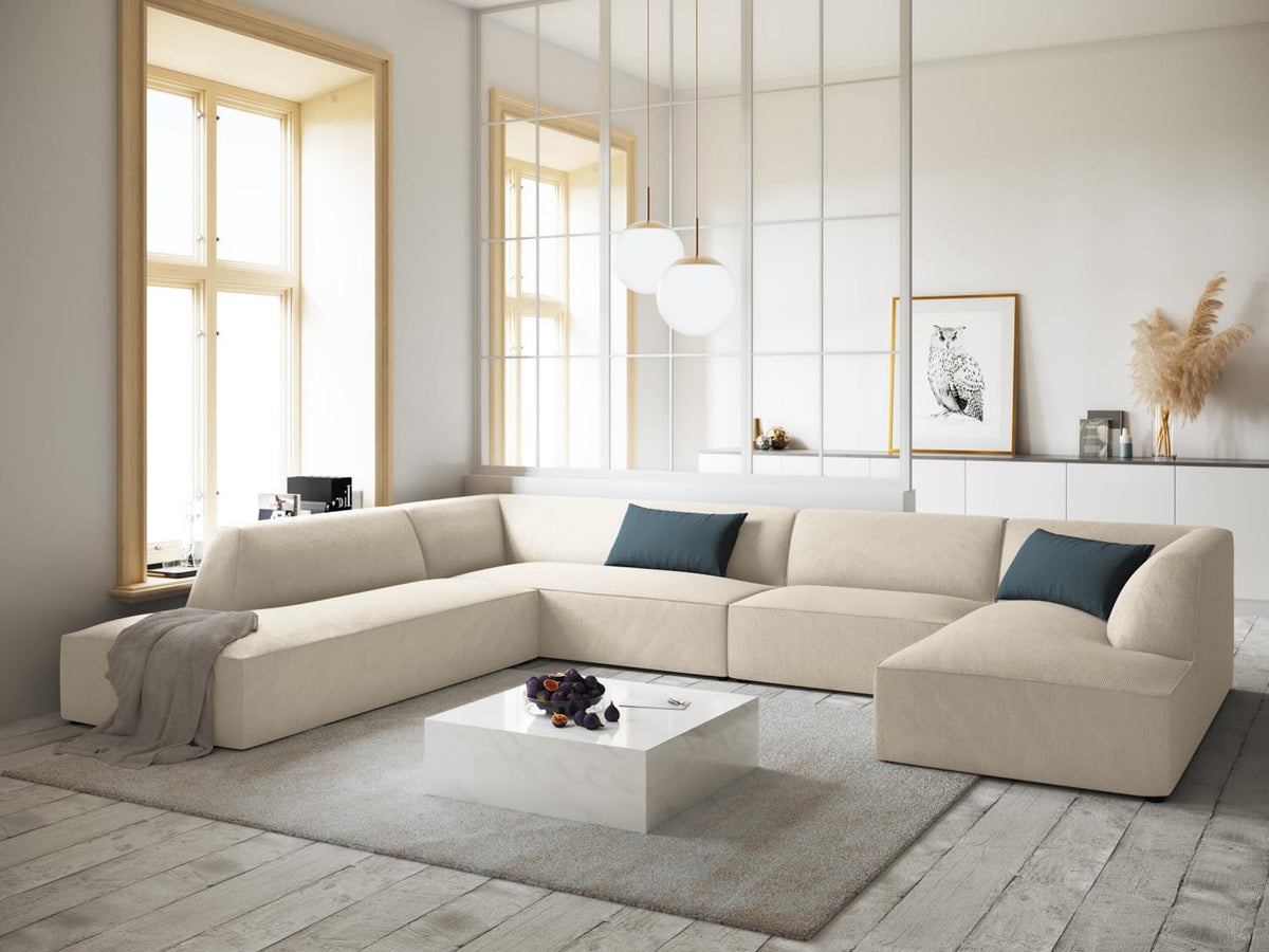Ruby Panoramic Ecksofa links 7 Sitzer in Light Beige-Scala präsentiert im Onlineshop von KAQTU Design AG. Ecksofa links ist von Micadoni