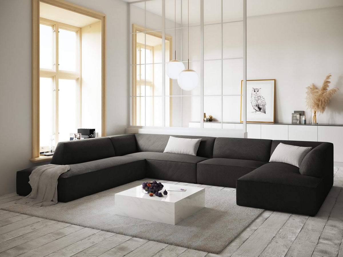 Ruby Panoramic Ecksofa links 7 Sitzer in Dark Grey-Scala präsentiert im Onlineshop von KAQTU Design AG. Ecksofa links ist von Micadoni