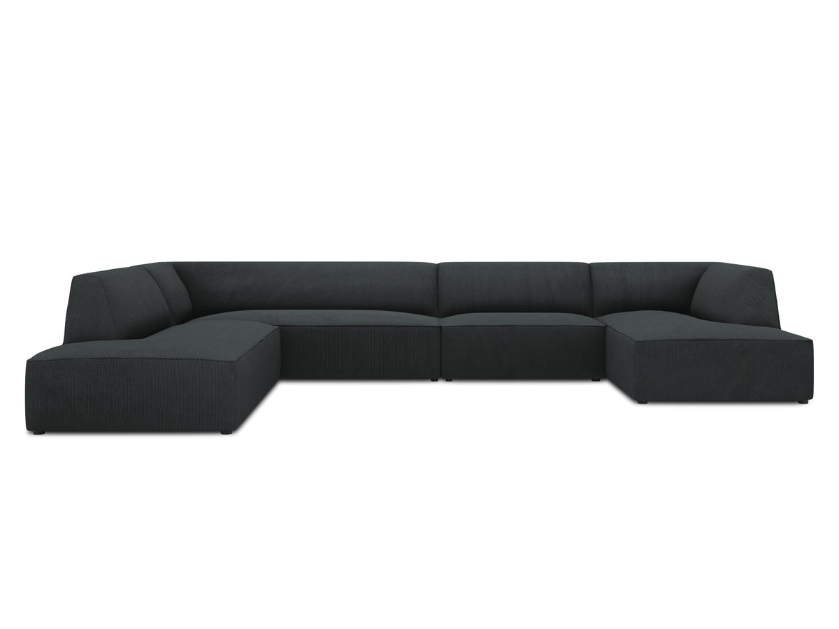 Ruby Panoramic Ecksofa links 7 Sitzer in Black-Scala präsentiert im Onlineshop von KAQTU Design AG. Ecksofa links ist von Micadoni
