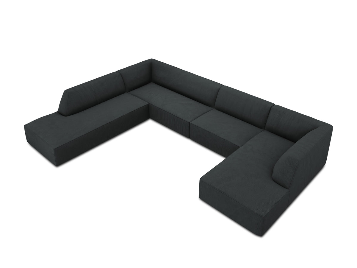 Ruby Panoramic Ecksofa links 7 Sitzer in Black-Scala präsentiert im Onlineshop von KAQTU Design AG. Ecksofa links ist von Micadoni