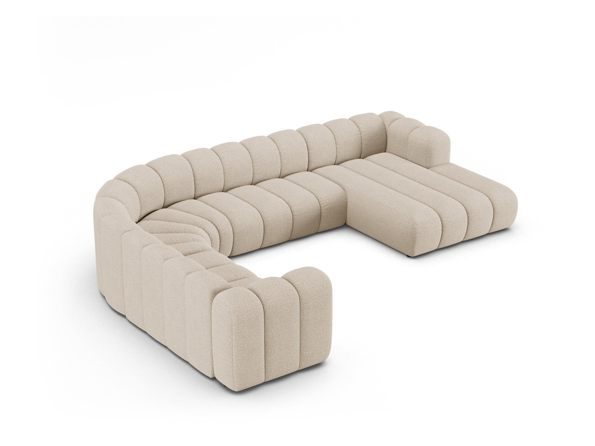 Lupine Boucle Modular Panoramic Ecksofa links 6 Sitzer in Beige-Baloo präsentiert im Onlineshop von KAQTU Design AG. Ecksofa links ist von Micadoni