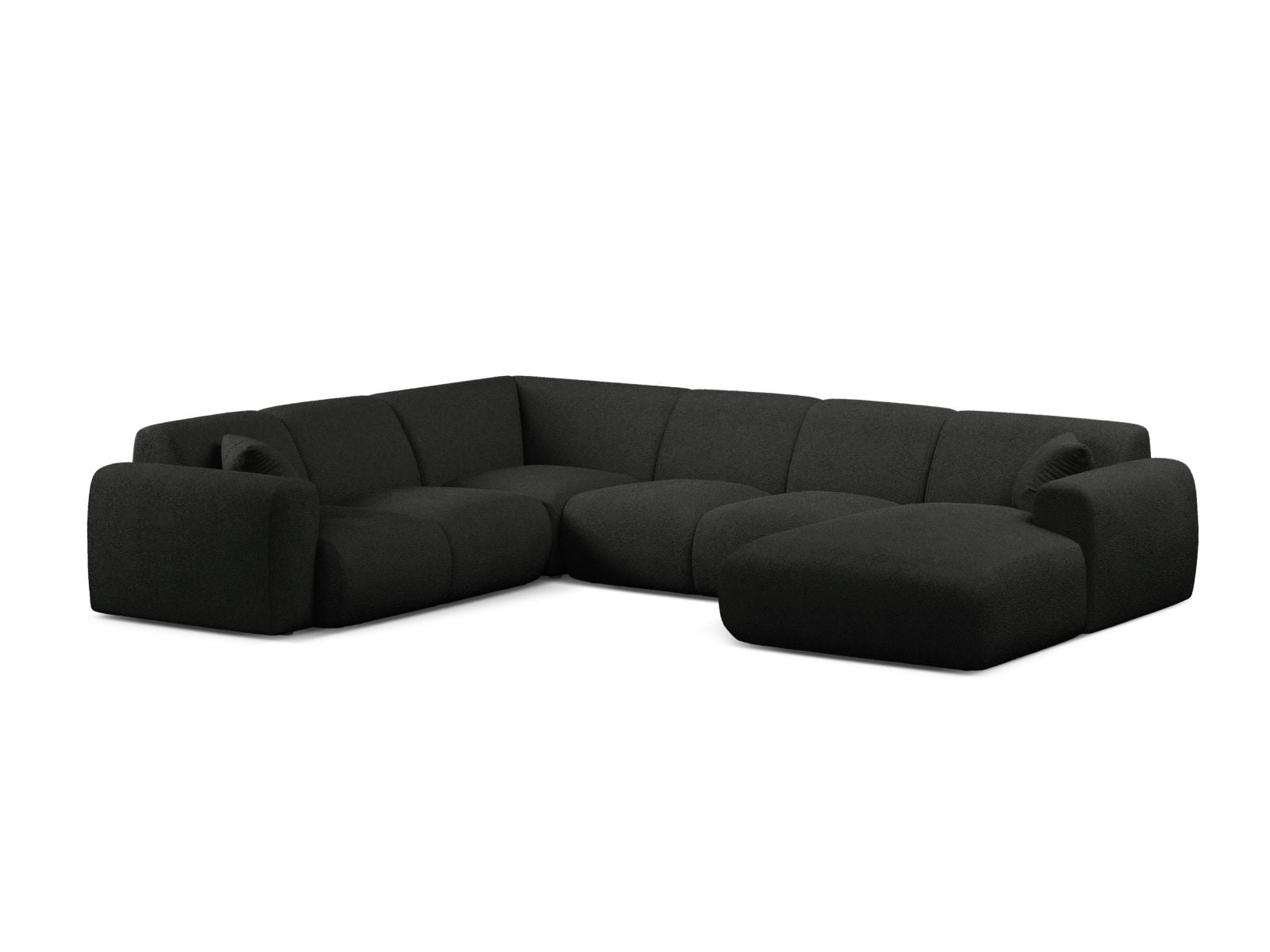 6-Sitzer Modular Ecksofa Panoramic links Molino in Black-Baloo präsentiert im Onlineshop von KAQTU Design AG. Ecksofa links ist von Micadoni