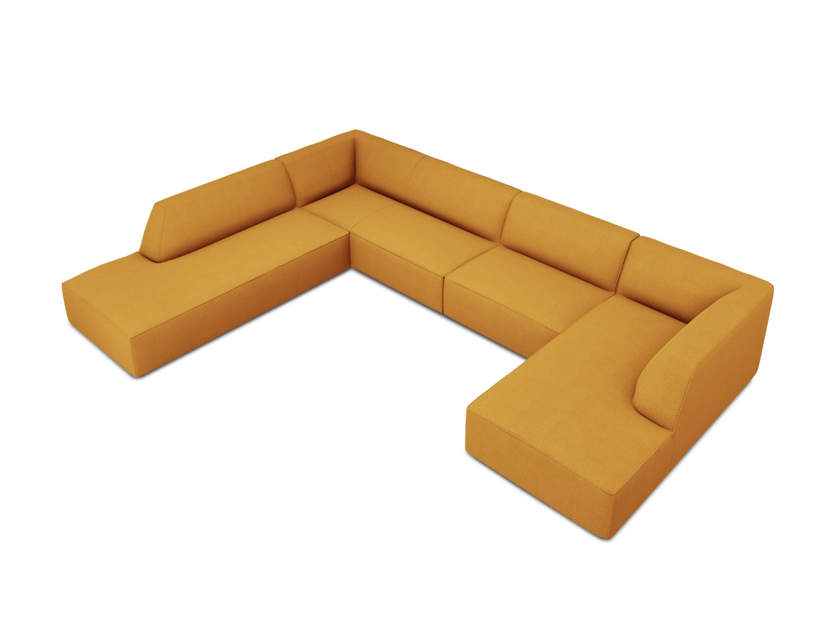 Ruby Panoramic Ecksofa links 7 Sitzer in Yellow-Ottawa präsentiert im Onlineshop von KAQTU Design AG. Ecksofa links ist von Micadoni