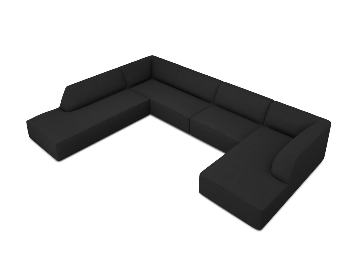 Ruby Panoramic Ecksofa links 7 Sitzer in Black-Ottawa präsentiert im Onlineshop von KAQTU Design AG. Ecksofa links ist von Micadoni