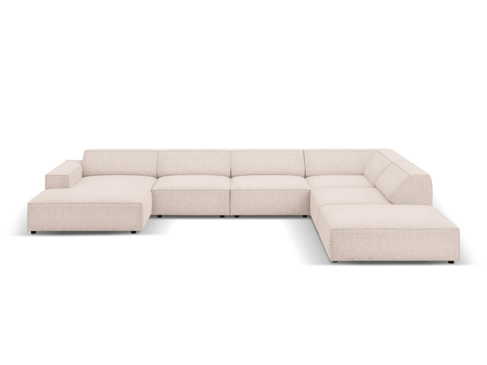 Erleben Sie das Jodie Modulares Panoramic Ecksofa links 7 Sitzer von Micadoni – ein elegantes, flexibles Sofa, das Komfort und Stil in Ihr Wohnzimmer bringt!