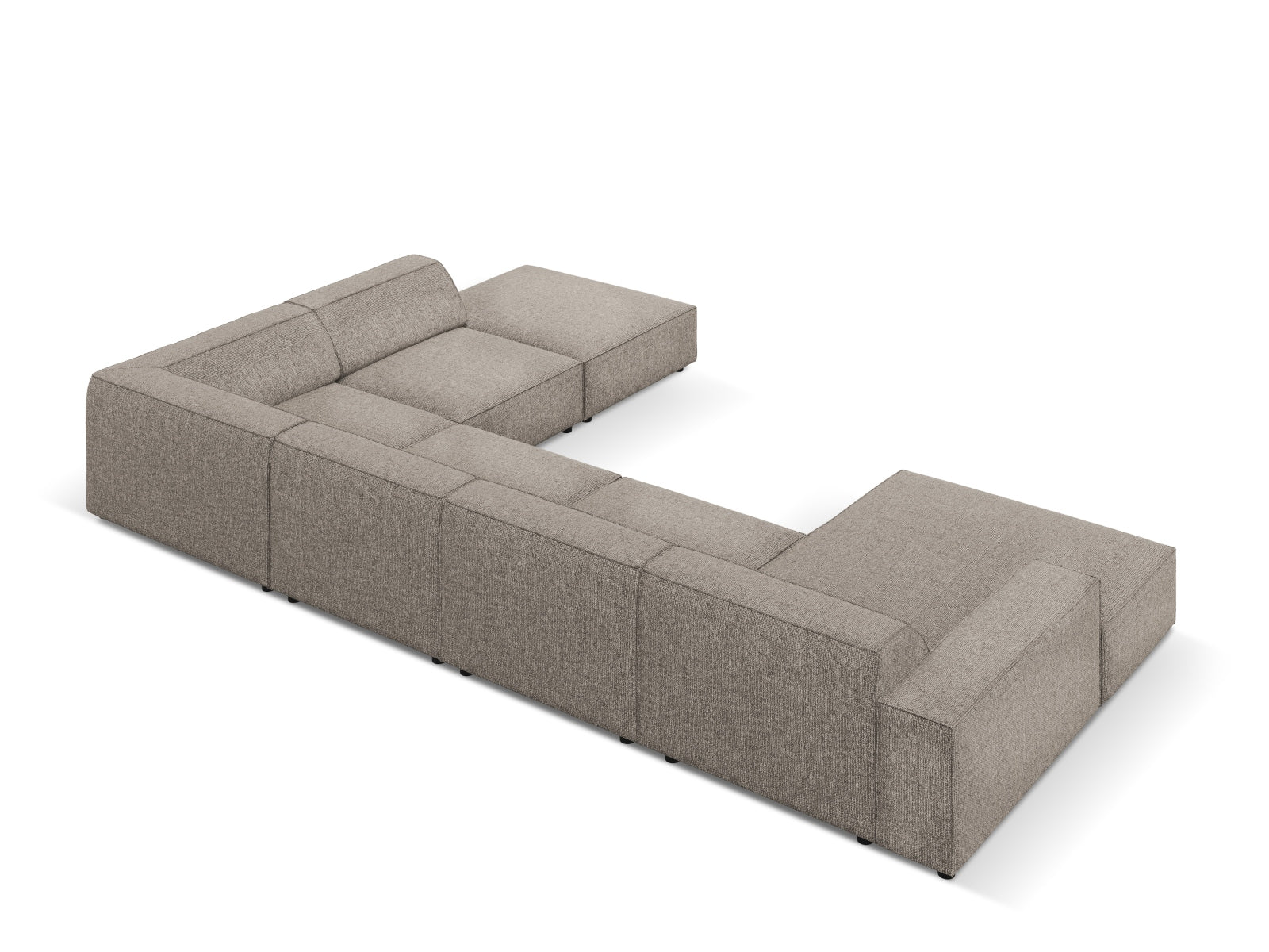 Erleben Sie das Jodie Modulares Panoramic Ecksofa links 7 Sitzer von Micadoni – ein elegantes, flexibles Sofa, das Komfort und Stil in Ihr Wohnzimmer bringt.