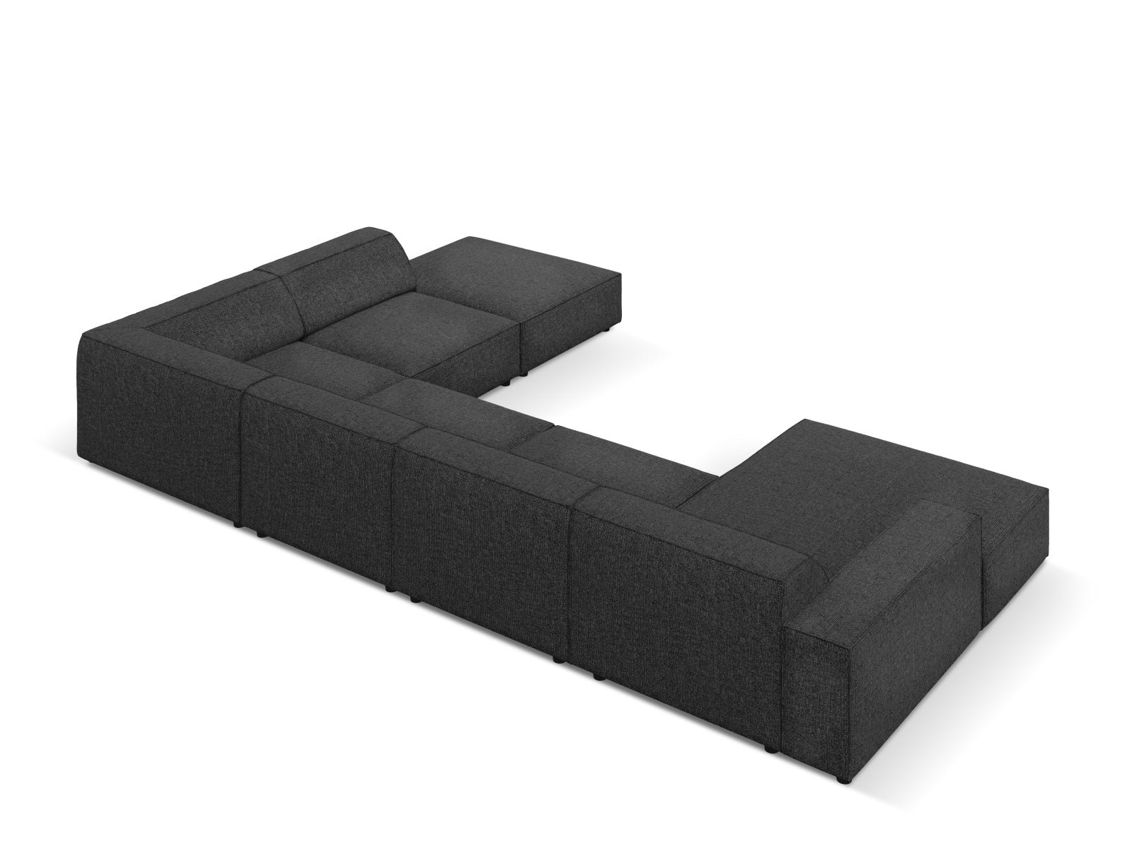 Erleben Sie das Jodie Modulares Panoramic Ecksofa links 7 Sitzer von Micadoni – ein elegantes, flexibles Sofa, das Komfort und Stil in Ihr Wohnzimmer bringt.