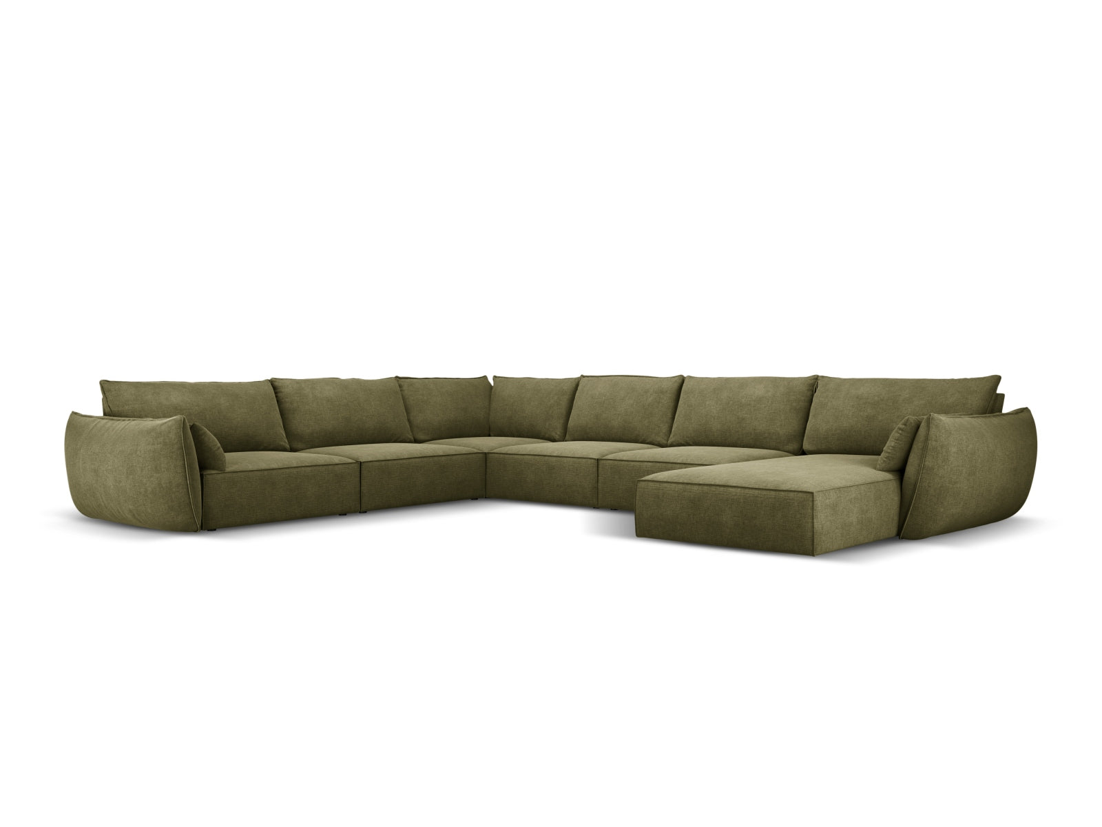 Kaelle Panoramic Ecksofa links 8 Sitzer in Green-Over The Horizon präsentiert im Onlineshop von KAQTU Design AG. Ecksofa links ist von Micadoni