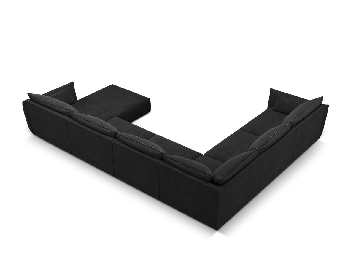 Kaelle Panoramic Ecksofa links 8 Sitzer in Black-Over The Horizon präsentiert im Onlineshop von KAQTU Design AG. Ecksofa links ist von Micadoni