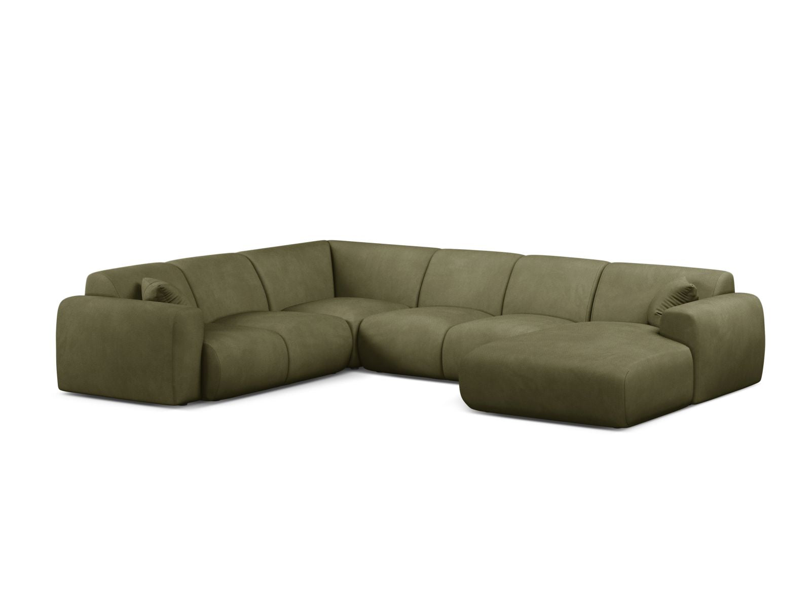 6-Sitzer Modular Ecksofa Panoramic links Molino in Light Green-Rebel präsentiert im Onlineshop von KAQTU Design AG. Ecksofa links ist von Micadoni
