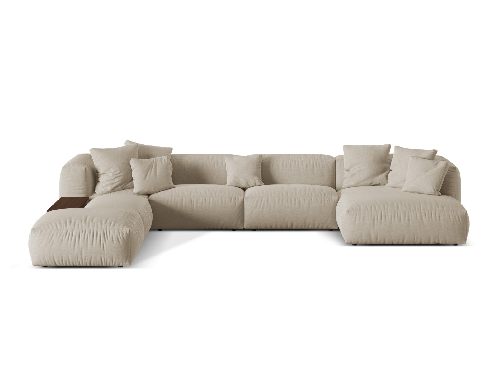 Martina Modulares Panoramic Ecksofa links 5 Sitzer in Light Beige-Boston präsentiert im Onlineshop von KAQTU Design AG. Ecksofa links ist von Micadoni