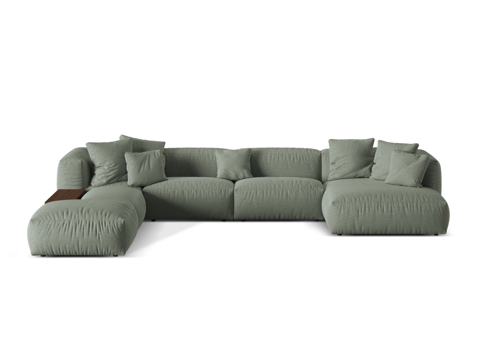 Martina Modulares Panoramic Ecksofa links 5 Sitzer in Moss Green-Boston präsentiert im Onlineshop von KAQTU Design AG. Ecksofa links ist von Micadoni