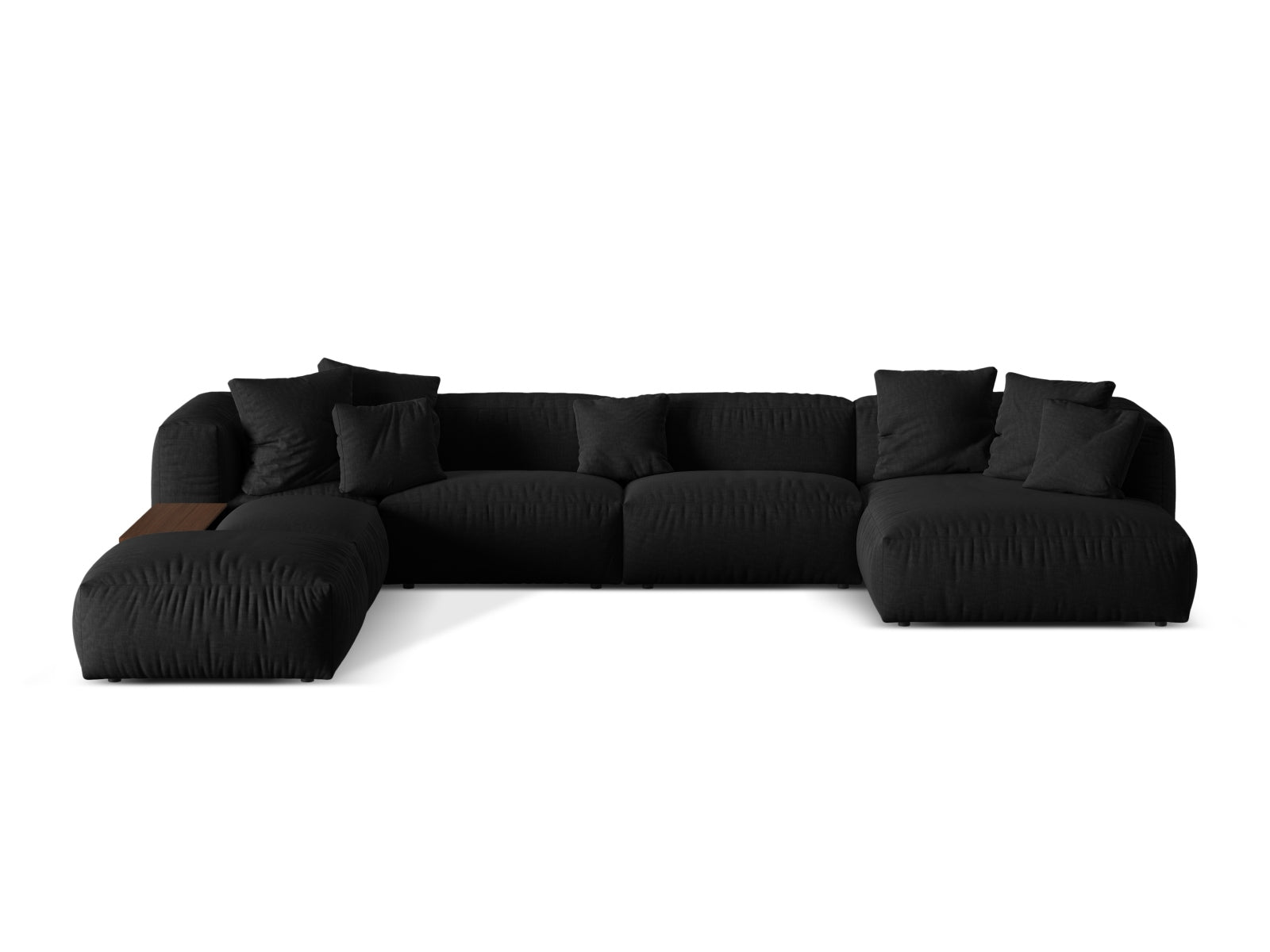 Martina Modulares Panoramic Ecksofa links 5 Sitzer in Black präsentiert im Onlineshop von KAQTU Design AG. Ecksofa links ist von Micadoni